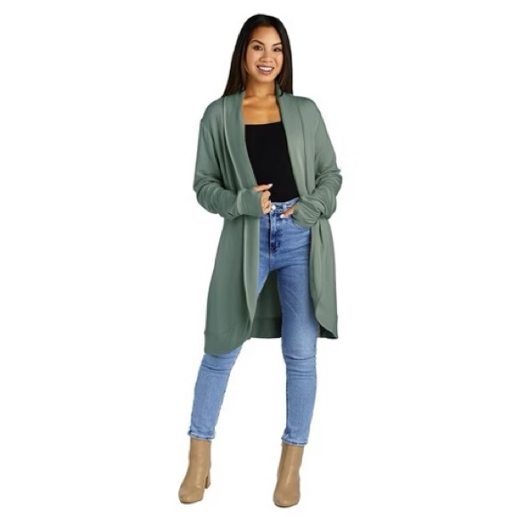 Jackets & Blazers - Chic Green Open Cardigan